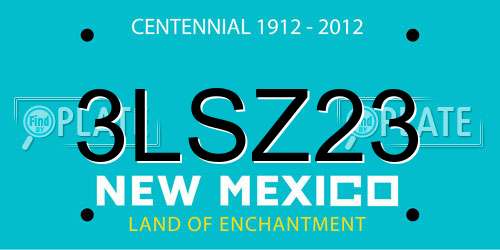 3LSZ23 New Mexico License Plate