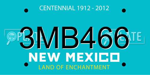 3MB466 New Mexico License Plate