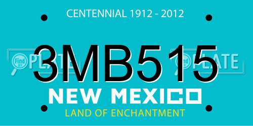 3MB515 New Mexico License Plate