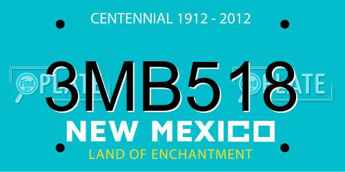 3MB518 New Mexico License Plate