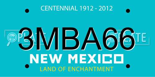 3MBA66 New Mexico License Plate