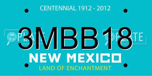 3MBB18 New Mexico License Plate
