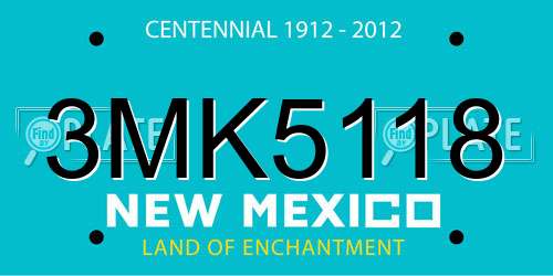 3MK5118 New Mexico License Plate
