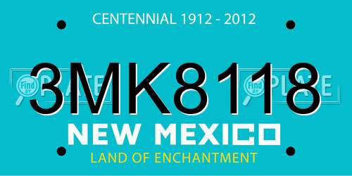 3MK8118 New Mexico License Plate