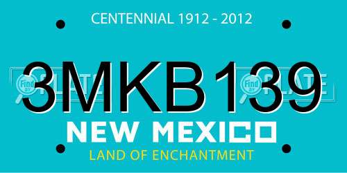3MKB139 New Mexico License Plate