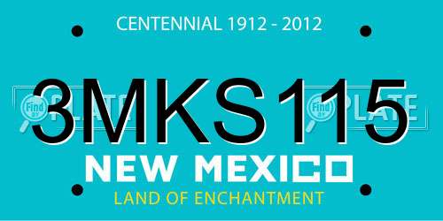 3MKS115 New Mexico License Plate