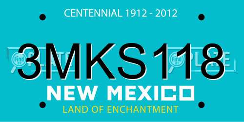 3MKS118 New Mexico License Plate