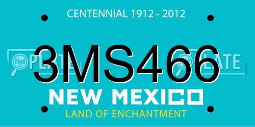 3MS466 New Mexico License Plate