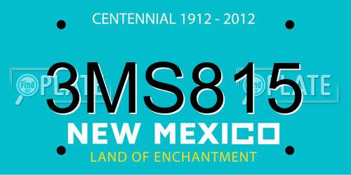 3MS815 New Mexico License Plate