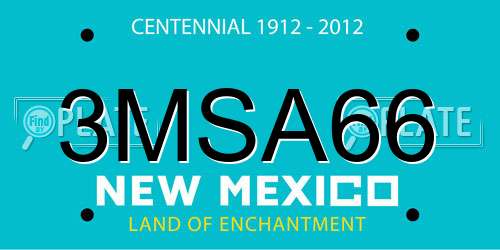 3MSA66 New Mexico License Plate