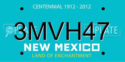 3MVH47 New Mexico License Plate