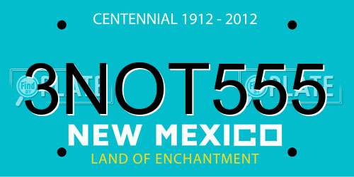 3NOT555 New Mexico License Plate