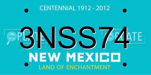 3NSS74 New Mexico License Plate