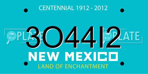 3O44I2 New Mexico License Plate