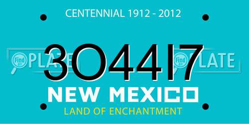 3O44I7 New Mexico License Plate