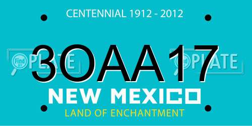 3OAA17 New Mexico License Plate