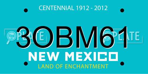3OBM61 New Mexico License Plate