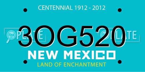 3OG520 New Mexico License Plate