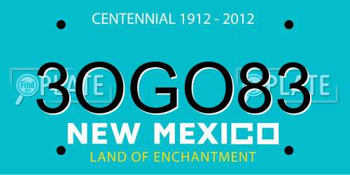 3OGO83 New Mexico License Plate