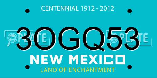 3OGQ53 New Mexico License Plate