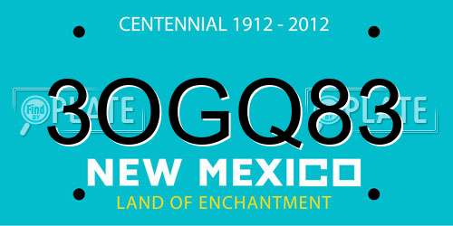 3OGQ83 New Mexico License Plate
