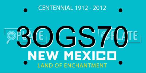 3OGS70 New Mexico License Plate