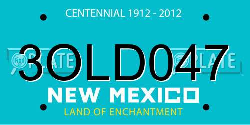3OLD047 New Mexico License Plate