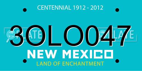 3OLO047 New Mexico License Plate