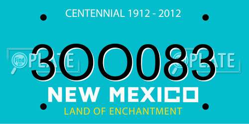 3OO083 New Mexico License Plate