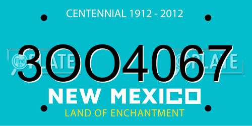 3OO4067 New Mexico License Plate
