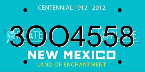 3OO4558 New Mexico License Plate