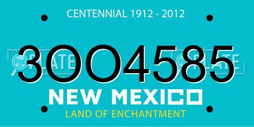 3OO4585 New Mexico License Plate