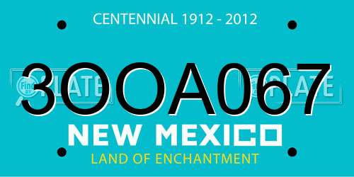 3OOA067 New Mexico License Plate