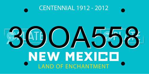 3OOA558 New Mexico License Plate