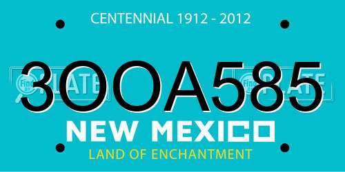 3OOA585 New Mexico License Plate