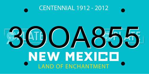 3OOA855 New Mexico License Plate