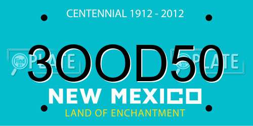 3OOD50 New Mexico License Plate