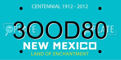 3OOD80 New Mexico License Plate