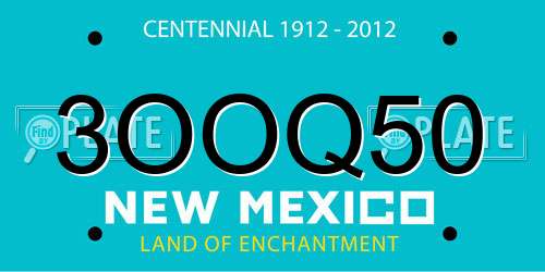 3OOQ50 New Mexico License Plate