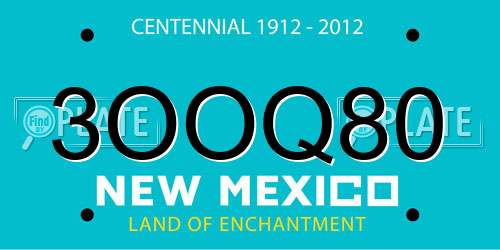 3OOQ80 New Mexico License Plate