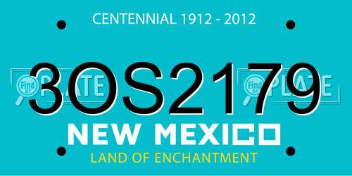 3OS2179 New Mexico License Plate