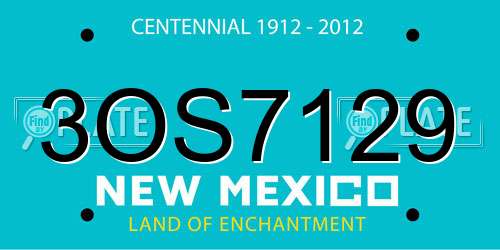 3OS7129 New Mexico License Plate