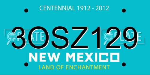 3OSZ129 New Mexico License Plate