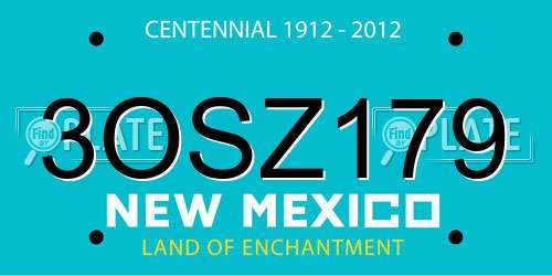 3OSZ179 New Mexico License Plate