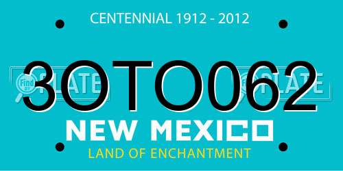 3OTO062 New Mexico License Plate