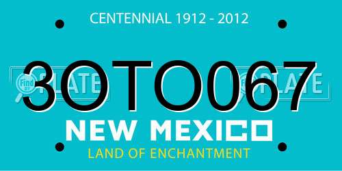 3OTO067 New Mexico License Plate