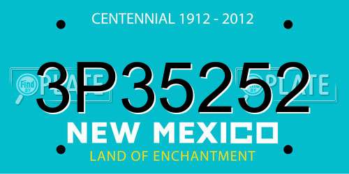 3P35252 New Mexico License Plate