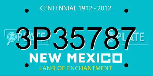3P35787 New Mexico License Plate