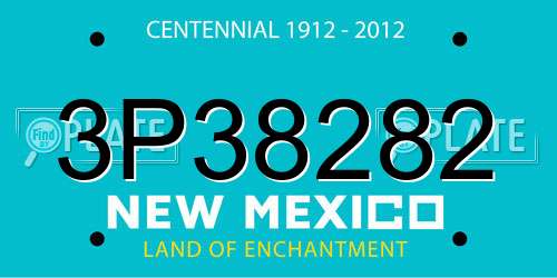3P38282 New Mexico License Plate