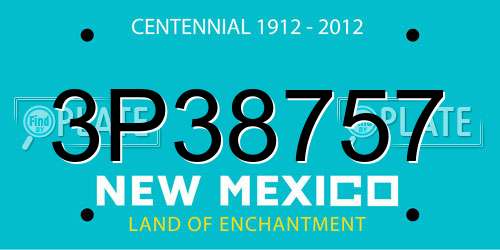 3P38757 New Mexico License Plate